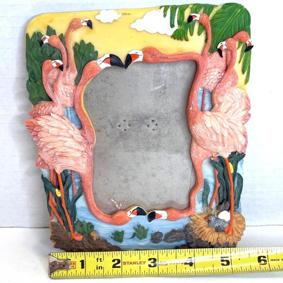 Pink Flamingo Photo Frame 3D Picture Flock Tropical Family Beach Cruise Vacation - Picture 6 of 10